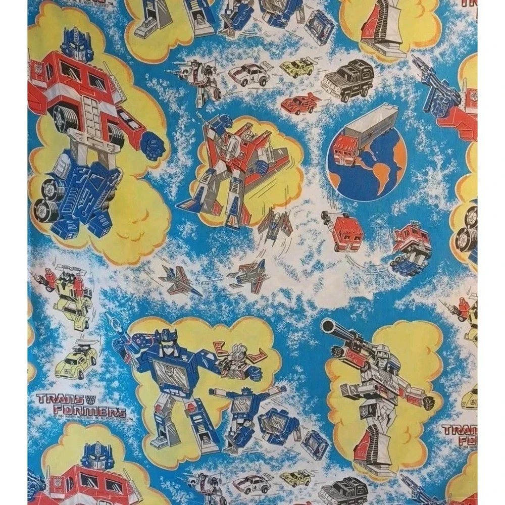 Vintage 1984 Transformers Flat Sheet Double Full Optimus Prime Hasbro USA